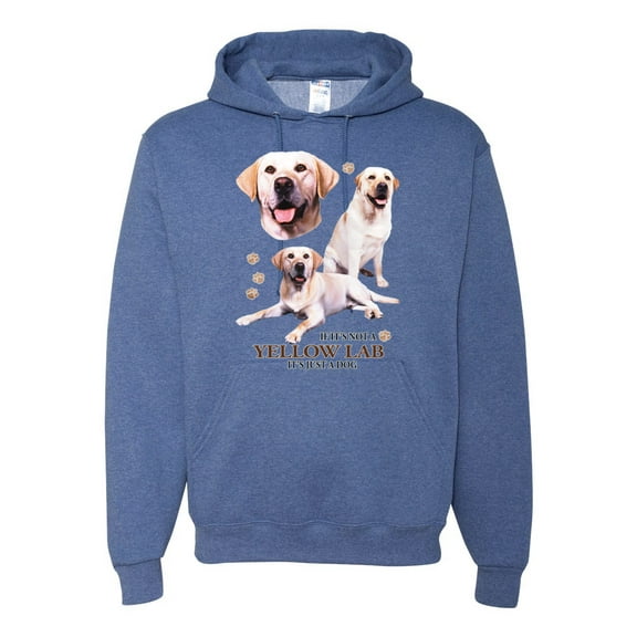 If It's Not a Yellow Lab It's Just a Dog Gift | Mens Dog Lover Hooded Sweatshirt Graphic Hoodie, Vintage Heather Blue, X-Large