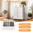 thumbnail image 5 of HKAH 4-Drawer Fabric Dresser with Wooden Top and Metal Frame, Storage Organizer Tower for Bedroom, Living Room, Hallway, Closet, Entryway – White, 5 of 6