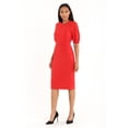 thumbnail image 5 of Maggy London (Virginia Midi) Puff Sleeve Stretch Crepe Sheath Dress, 5 of 6