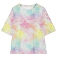 thumbnail image 7 of AUNVITO Girls Short Sleeve T shirt Kids Summer Oversized Printed Crew Neck Tops Casual Basic Tee 5-14Years, 7 of 7
