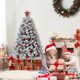 thumbnail image 4 of 6 ft flocked green pvc christmas tree con 250 warm blanca LED lights, foldable stand, foot pedal, y fácil montaje para home party, mall, y holiday decorations, 4 of 6