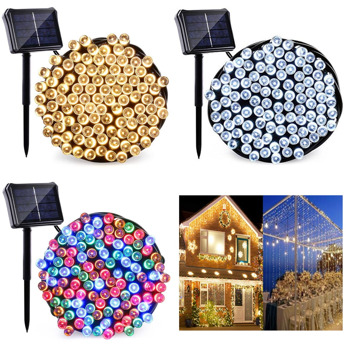300/500 LED 8 Modes Solar Fairy Lights Strip String Outdoor Garden Xmas Party 300/500 LED 8 Modes Solar Fairy Lights Strip String Outdoor Garden Xmas Party