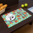 thumbnail image 2 of Placemat, Pioneer Flower Floral Print Pattern Place Mats Table Mat Set Of 2, PVC Washable Placemats for Party Kitchen Dining Decoration, 18x12 Inch, Fade Resistant, 2 of 6
