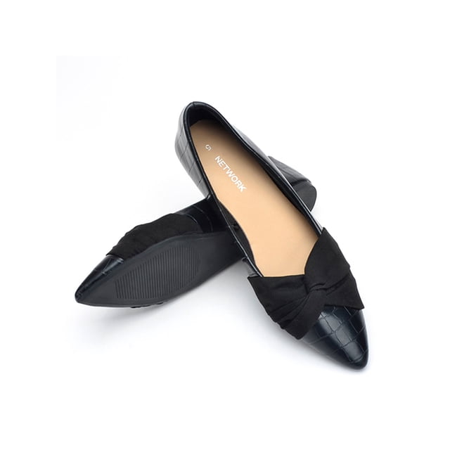Zapatos planos de ballet informales con punta en punta para mujer Zapatos cómodos de charol