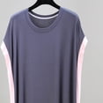 thumbnail image 4 of Sakmal Modal Womens Nightgown Knee Length Lounge Colorblock Short Sleeve Nightdress Crew Neck Soft Comfy Loose Fit Women's Sleepwear L-3XL, 4 of 5