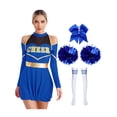 thumbnail image 1 of iiniim Uniforme Sportif de Cheerleading Classique de Lycée pour Femmes Cheerio Robe Fantaisie Bleu Royal A TG, 1 of 7