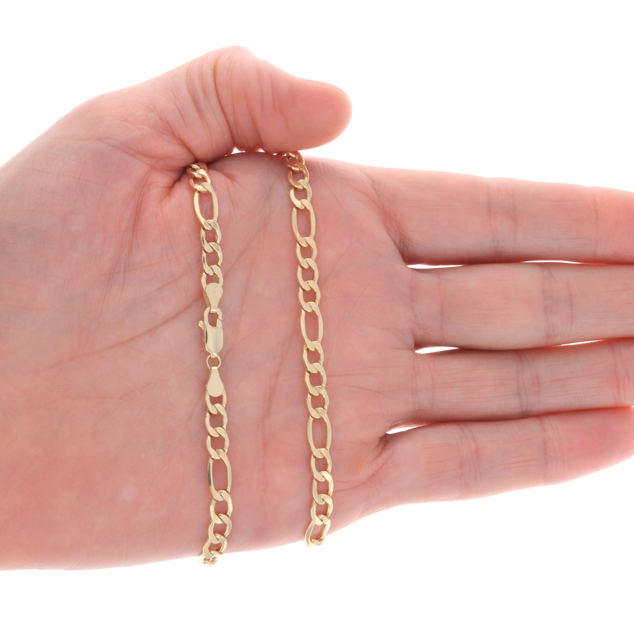 Nuragold 14k Real Yellow Gold Figaro Link 5.5mm Chain Necklace (16"-30") Italian Jewelry for Men & Women