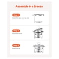 thumbnail image 4 of Chafing Dish Set 2 Pack, 5 Qt Round Buffet Server - Stainless Steel Food Warmer for Catering, Parties, Weddings - Silver Finish, Full Size, 4 of 6