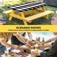 thumbnail image 6 of Black White Plaid Table Cloths for 8 Foot Rectangle Tables, Farmhouse Modern Abstract Art Buffalo Patio Waterproof Elastic Fitted Tablecloths, Washable Rectangular Table Cover for Camping, 6 of 8