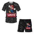 thumbnail image 3 of Nuevo conjunto de camiseta y pantalones cortos de dos piezas para niños del anime japonés "Sonic", camiseta de verano para niño y niña + pantalones cortos, pantalones de playa, 3 of 5