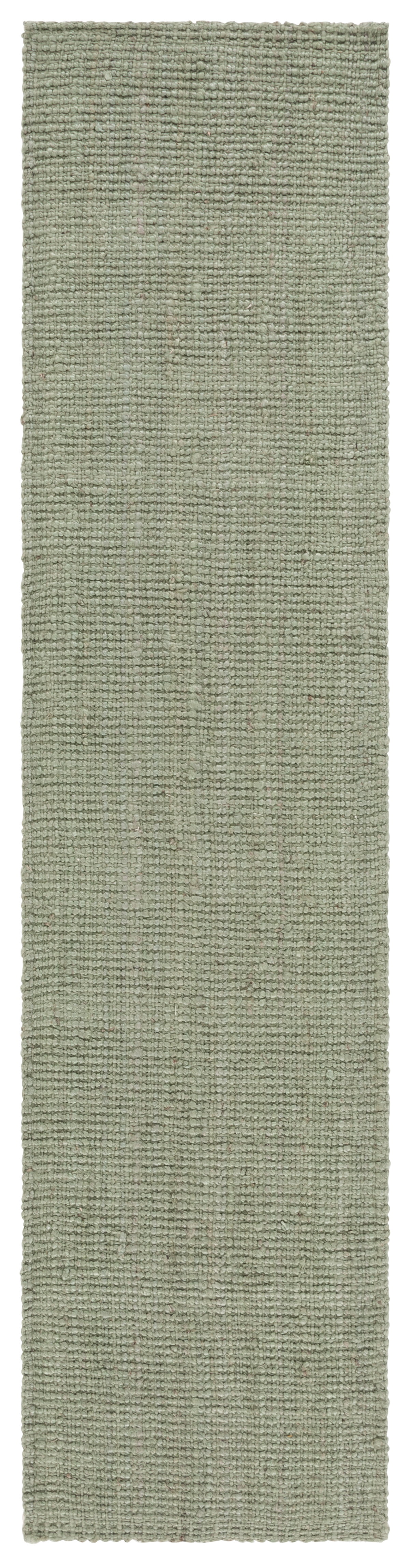 SAFAVIEH Natural Fiber Milica Solid Runner Rug, Green/Gray, 2'3" x 21' - Scandinavian Design, Green & Grey, Jute, Hand Woven Pattern, Ideal for Entryway, Kitchen, Living Room, Office, Hallway