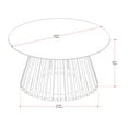 thumbnail image 2 of CorLiving Elowen Round Engineered Wood Slatted Pedestal Base Dining Table for Up To 4 People, Walnut Brown, 2 of 6