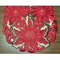 thumbnail image 2 of Doily Boutique Christmas Placemat or Doily with Red Cutwork Poinsettia, Size 17 x 11 inches, 2 of 4