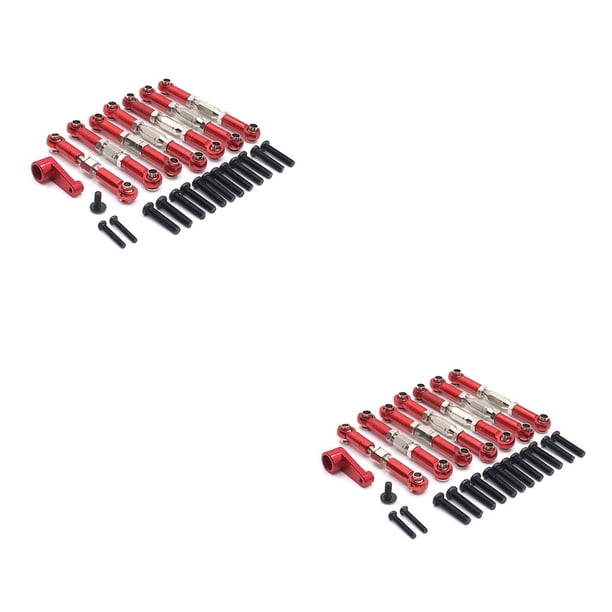 Vogacara Brazo servo Varilla de enlace ajustable Control remoto Tirantes Kit Parte Accesorios Rojo 2piezas Vogacara CBP251639