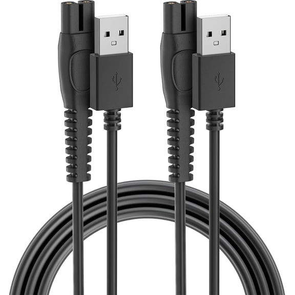 2 Pack 5V USB Charging Cable Compatible with Philips Norelco Shaver 2400 2600 X3001/90，OneBlade QP2724 QP2834 MG5910 MG7910 MG9510 X5006 Series 3000 5000 7000 9000 Shaver USB Charging Cable (1M)