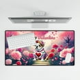 thumbnail image 4 of Hello Valentine’s Day Bulldog Flower Crown Romantic Pink Floral Desk Mat Full Keyboard Mouse Pad Dog Lover Gifts Idea Large Mousepad - 00031, 4 of 5