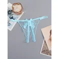 thumbnail image 2 of 4 tangas sexys con lazo decorativo, tirantes finos sin entrepierna, estampado floral de rosas, lencería íntima para mujer., 2 of 5