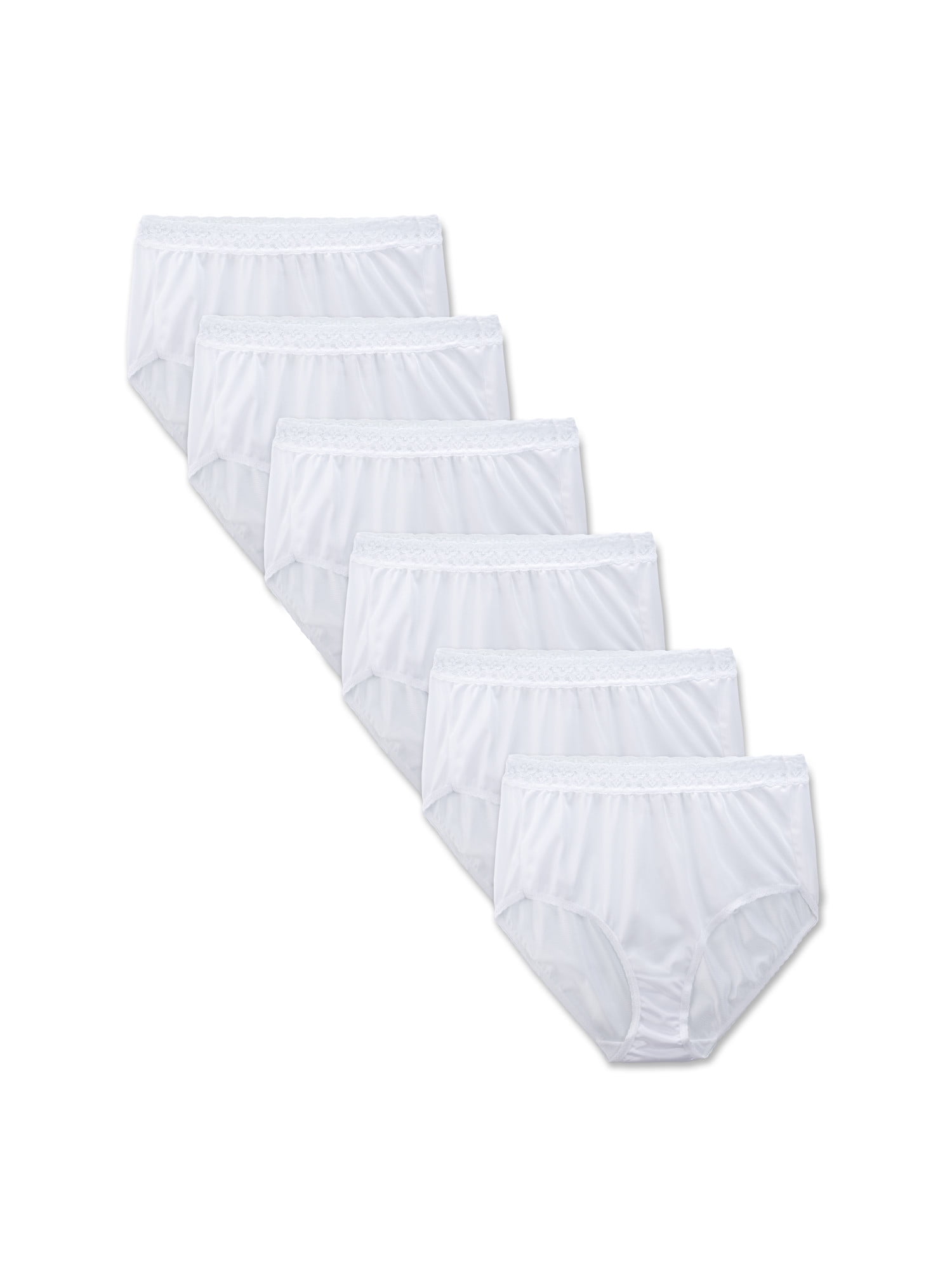 Fruit of the Loom Women's Nylon Brief Underwear, 6 Pack, Sizes 6-10 ...