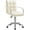Beige, variant on Mid-Back Office Task Chair Ribbed PU Leather Executive Chair Modern Adjustable Home Desk Retro Comfortable Work Chair 360 Degree Swivel with Arms (Light Pink)