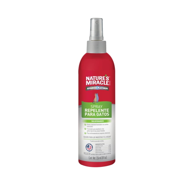 Spray repelente para gatos Nature's Miracle 236 ml para uso en interiores