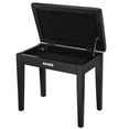 thumbnail image 1 of Banco para piano Donner con almacenamiento de madera maciza negra, 1 of 7