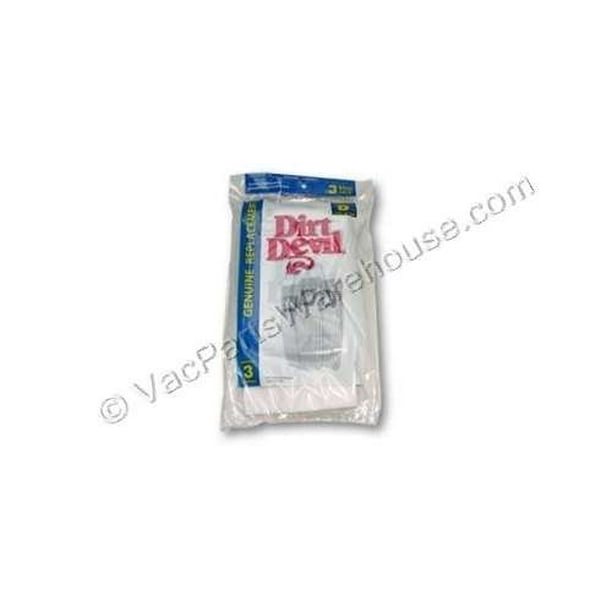 3 Royal Dirt Devil Type D Vacuum Bags, Featherlite, Lite Plus, Extra