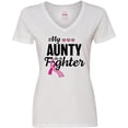 thumbnail image 3 of Inktastic Breast Cancer Awareness My Aunty is a Fighter Women's V-Neck T-Shirt, 3 of 5