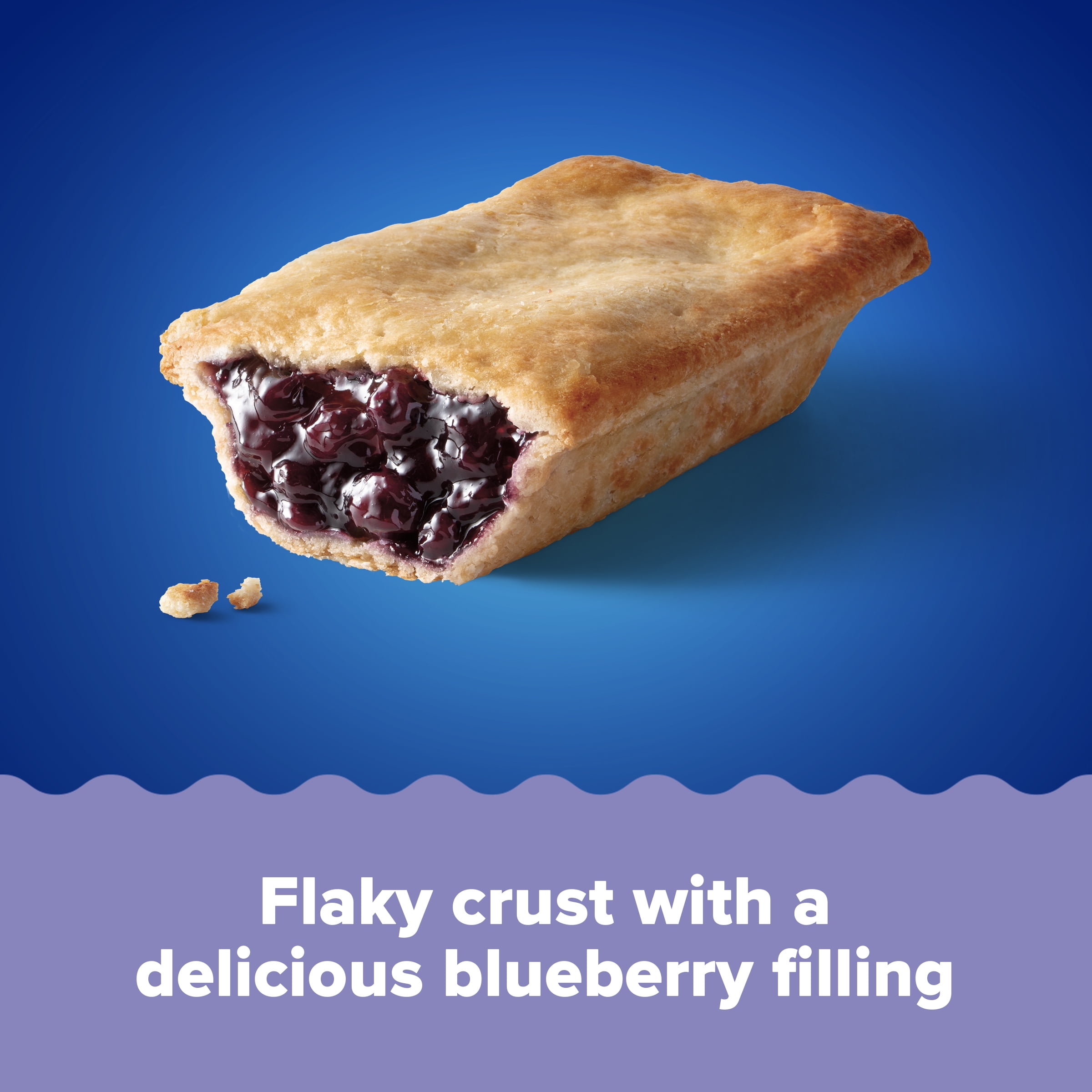 Tastykake Blueberry Baked Pie, Soft Baked Crust Topped Blueberry Pie, Shelf-Stable, 4 oz