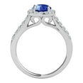 thumbnail image 3 of Aonejewelry 1.35 Carat Ttw Halo Sapphire and Diamond Engagement Ring Crafted In 14k Solid White Gold, 3 of 4