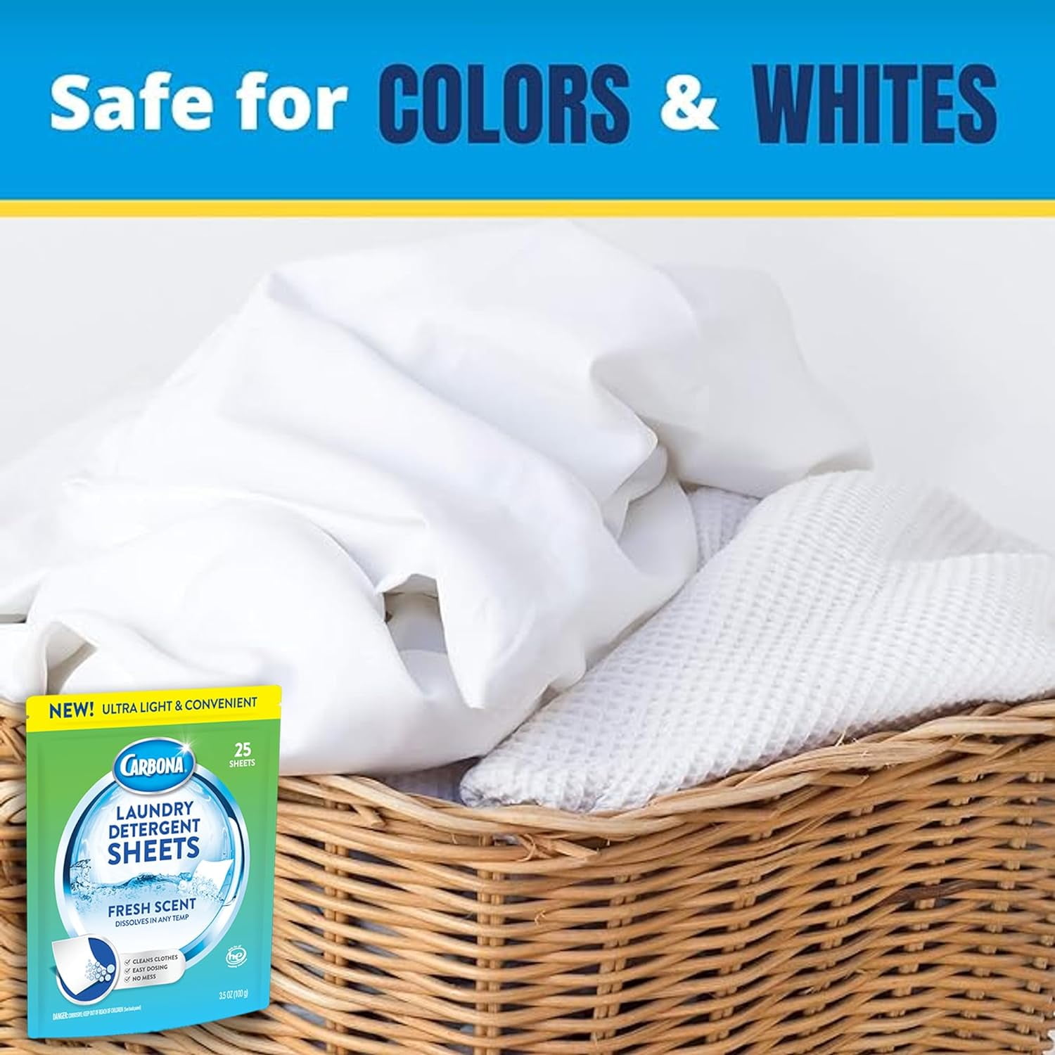 Carbona Laundry Detergent Sheets - Fresh Scent (10 Pack - 250 Sheets)