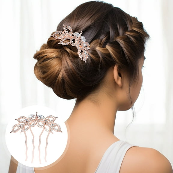 CTIRCHIU Vintage Hair Comb Hair Combs Accessories for Women Fashionable Rose Gold 1 Pcs
