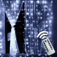 thumbnail image 4 of Fairy Lights Curtain Lights,GHODEC 7.9Ft x 5.9Ft 144LED Outdoor Lights USB Powered,8 Modes & Waterproof LED String Lights with Remote Control for Indoor/Outdoor Window Wedding Party Wall Decor (White), 4 of 7