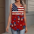 thumbnail image 6 of Kixjoy 250 Anniversary Usa Tank Tops V Neck Trendy Tank Tops Sleeveless Casual Summer Pleated Tunic Tops Patriotic Cozy Baggy Womens Summer Tops, Wine S, 6 of 6