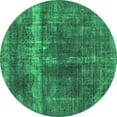 thumbnail image 1 of Ahgly Company Indoor Round Oriental Green Industrial Area Rugs, 6' Round, 1 of 4