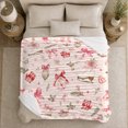 thumbnail image 5 of Christmas Watercolor Illustrations Whimsical Holiday, Festive Holiday Scene, Warm Flannel Blanket for Living Room and Reading Nook, Art Lovers Christmas Gift, Festive Home Decor, 5 of 9