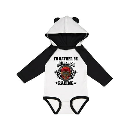

Inktastic Id Rather Be Motocross Racing Gift Baby Boy Long Sleeve Bodysuit