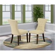 Gallatin Parson Chair with Mahoganyed Leg & Light Beige Fabric - Set of 2