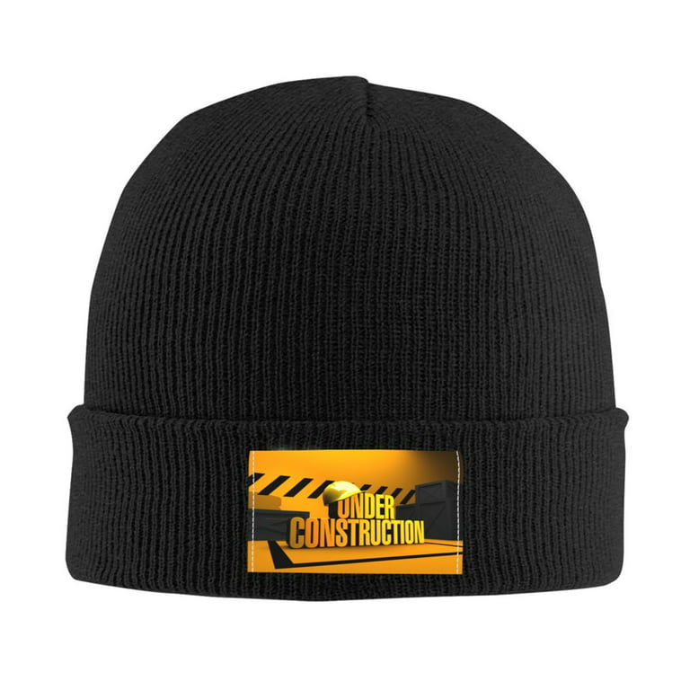 ZICANCN Knit Beanie Hat-Under Construction Winter Cap Soft Warm Classic  Hats for Men Women Site Build Work