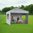 thumbnail image 4 of WildBreak 10 x 10 feet Pop Up Canopy, with 4 Sidewalls, with One Button Push Setup - White, 4 of 7
