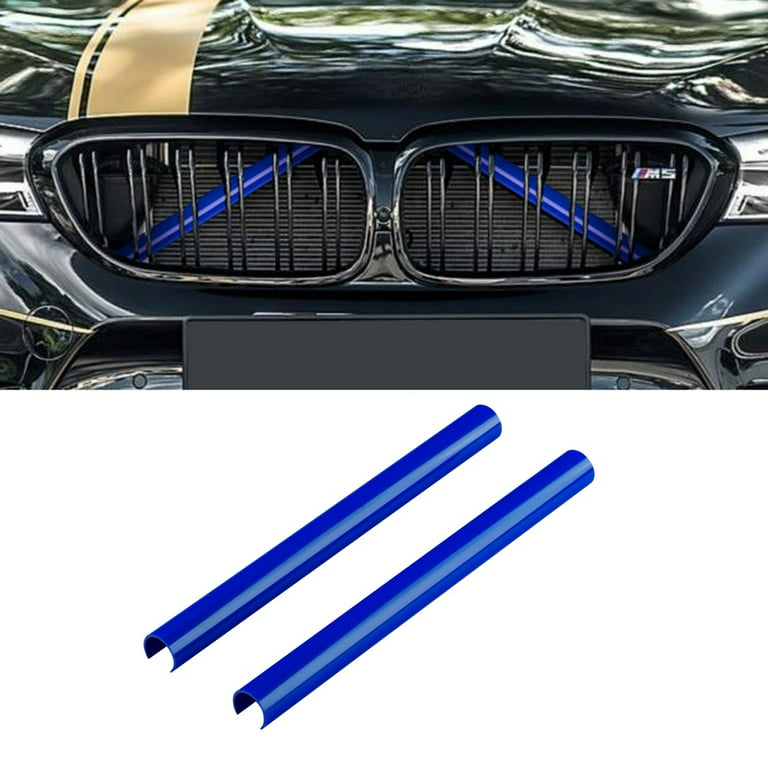 2PCS Front Grille Insert, Blue Grill Stripes Bimmer Grill Inserts Trims  Compatible with Bimmer F20, F21, F2, F23, F30, F31, F32, F33, F36, G30 and