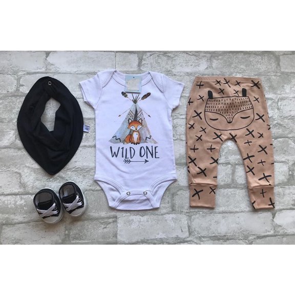 Lovely Newborn Baby Boy Girl Fox print Clothes Tops Romper Harem Pants Outfits