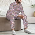 thumbnail image 7 of Cauagu love heart Print Men's Long-Sleeve Pajama Set,Soft Button-Front 2Pjs for Men Long Sleeve Men’s Sleepwear-Small, 7 of 7