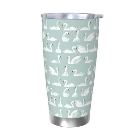 

Vsdgher White Swan 20 Oz Stainless Steel Vacuum Insulated Travel Mug Coffee Cup for Home Office Outdoor Works Great for Ice Drinks and Hot Beverage -Without Straw