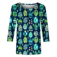 thumbnail image 5 of lcziwo Easter Clothes for Women Casual Crew Neck Three Quarter Sleeve Shirts Fashion Egg Rabbits Graphic Basic Tees Tops Multicolor XL, 5 of 6