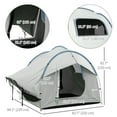 thumbnail image 3 of Outsunny Car Camping Tent with 3 Doors, 2000mm Waterproof, Grey and Blue, 3 of 10