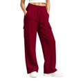 thumbnail image 5 of Ticikt Kids Cargo Sweatpants, Drawstring Elastic Waist Solid Color Straight Leg Soft Breathable Casual Sports Trousers for Boys Girls,Watermelon Red, 5 of 6