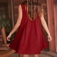 thumbnail image 4 of Womens Summer Dress V Neck Solid Sleeveless Ruffle Hem Flowing Short Dress, 4 of 7
