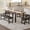 Walnut B, variant on Modern Extendable Office Dining Table Set – 63 Inch, Seats 4-8, 2 Long & 2 Short Benches, Space-Saving Metal Frame, Walnut Color Plate + Black Iron Frame, +2 Long and 2 Short Wooden Benches