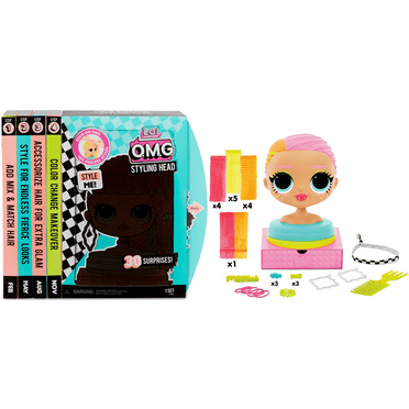 LOL Surprise OMG Styling Head Neonlicious With Stick-On Hair for Endless Styles & 30  Surprises, Great Gift for Kids Ages 4 5 6 
