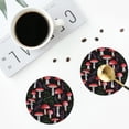 thumbnail image 4 of Naloa Red Mushrooms Leather Coasters for Drinks, Durable Drink Coasters 4 Set for Tabletop Protection, Luxurious Home Décor and Housewarming Gift ( {designName})Round Shape, 4 of 6